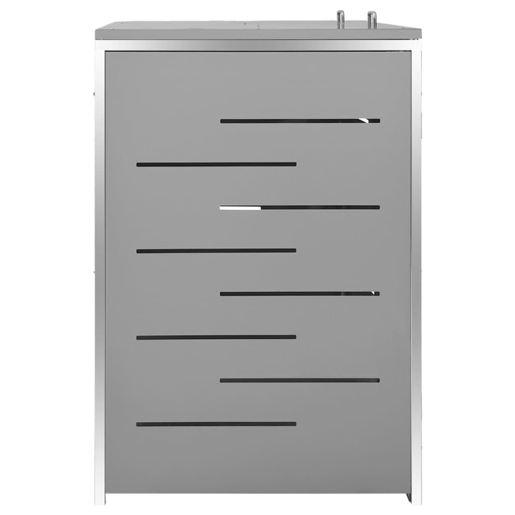 Double Wheelie Bin Shed 138X77.5X112.5 Cm Stainless Steel