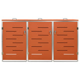 Triple Wheelie Bin Shed 207X77.5X112.5 Cm Stainless Steel