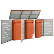 Triple Wheelie Bin Shed 207X77.5X112.5 Cm Stainless Steel