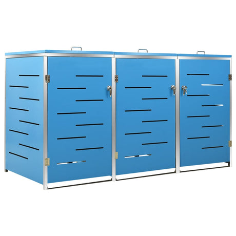 Triple Wheelie Bin Shed 207X77.5X112.5 Cm Stainless Steel