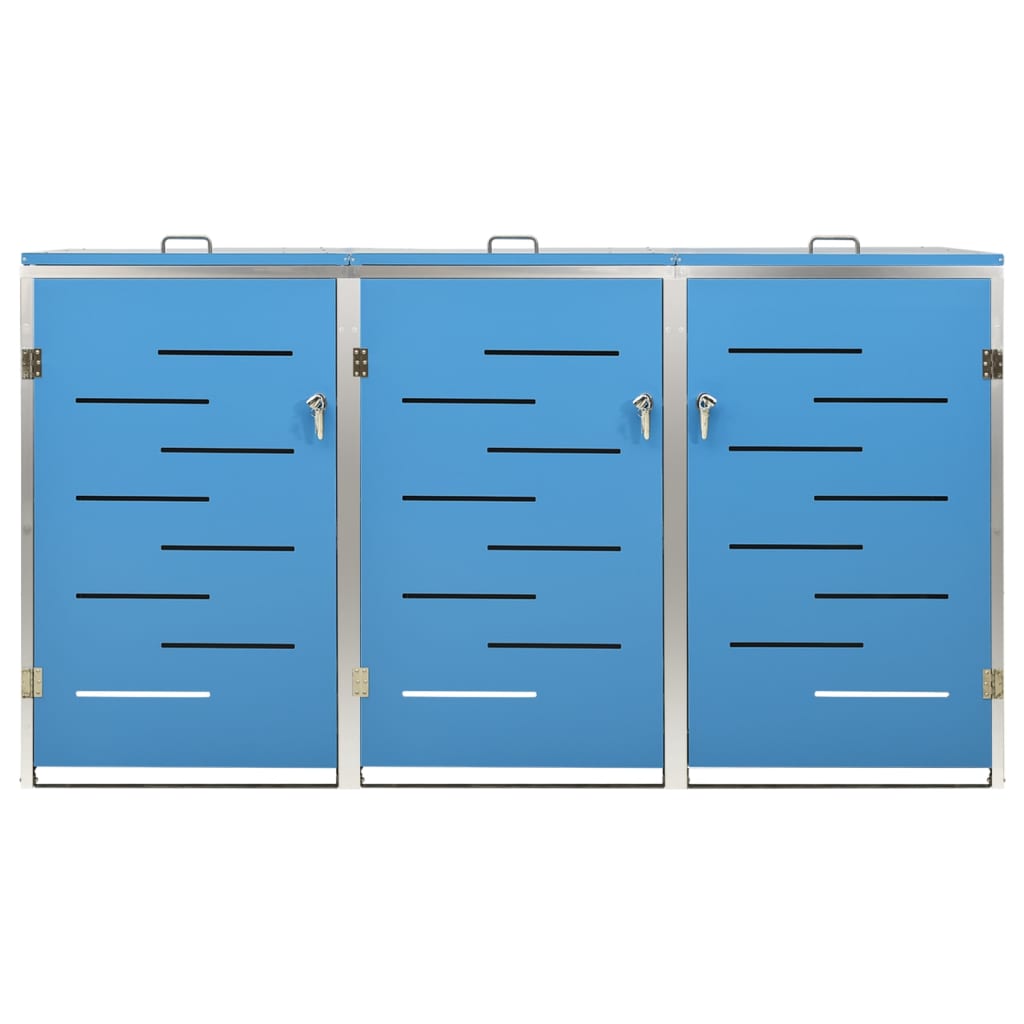 Triple Wheelie Bin Shed 207X77.5X112.5 Cm Stainless Steel