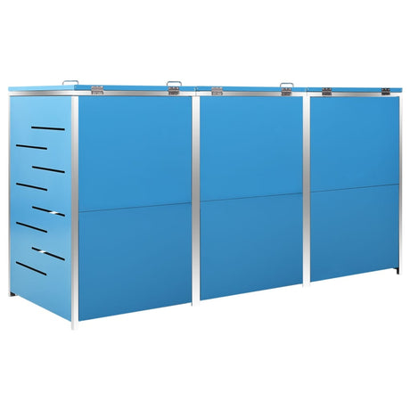 Triple Wheelie Bin Shed 207X77.5X112.5 Cm Stainless Steel