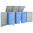 Triple Wheelie Bin Shed 207X77.5X112.5 Cm Stainless Steel