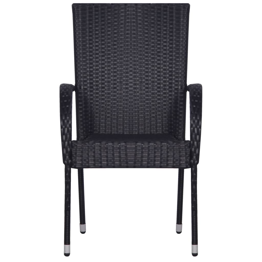 3 Piece Garden Dining Set Black