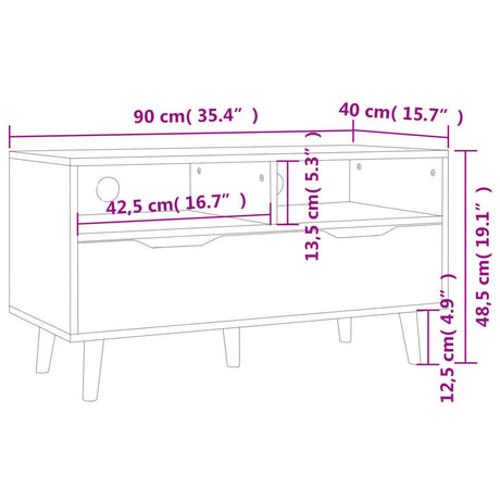 Tv Cabinet 90X40X48.5 Cm Engineered Wood