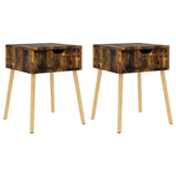 Bedside Cabinets 2 pcs Smoked Oak 40x40x56 cm Engineered Wood