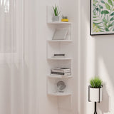 Wall Corner Shelf 19X19X123 Cm Engineered Wood