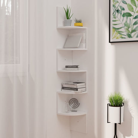 Wall Corner Shelf 19X19X123 Cm Engineered Wood