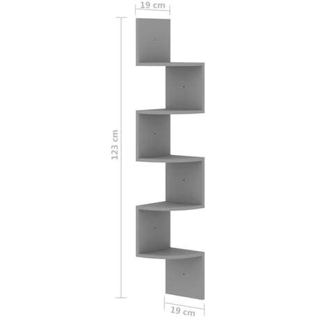 Wall Corner Shelf 19X19X123 Cm Engineered Wood