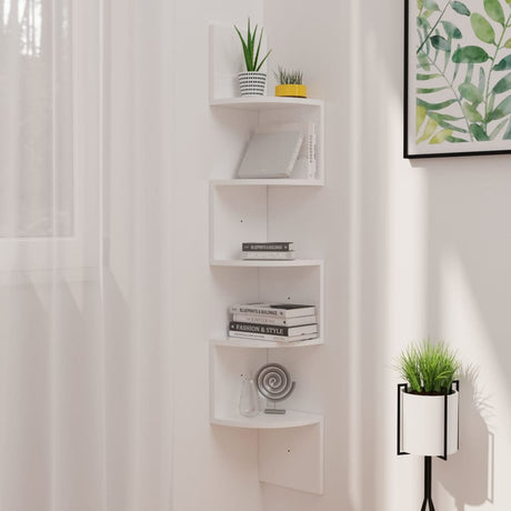 Wall Corner Shelf 19X19X123 Cm Engineered Wood