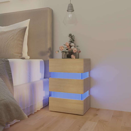 Led Bedside Cabinet 45X35X67 Cm Engineered Wood