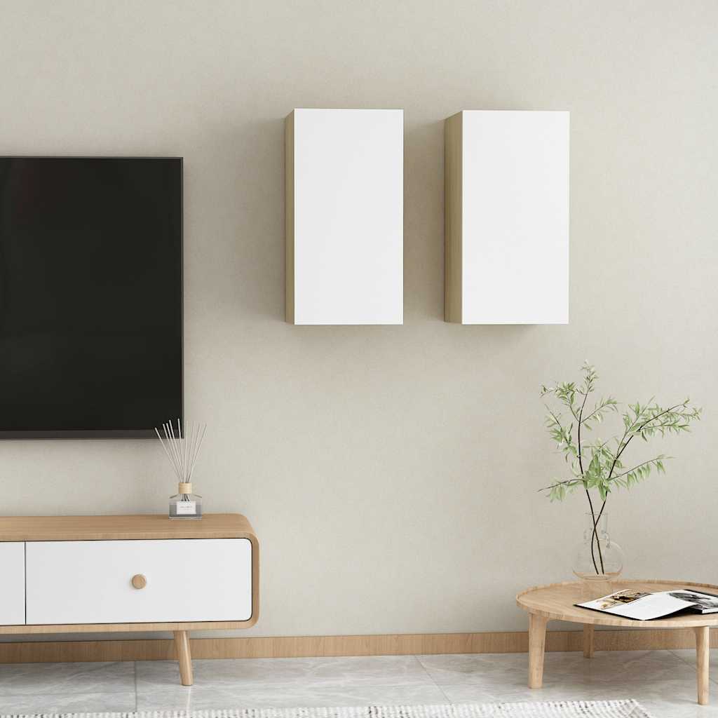 Tv Cabinet 2 Pcs 30,5X30X Engineered Wood