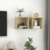 Wall Cabinets 2 Pcs 37X37X37 Cm Engineered Wood