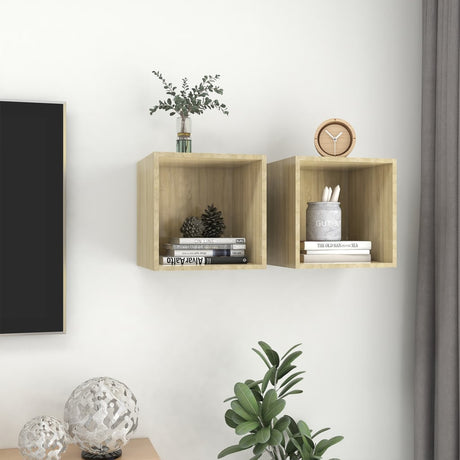 Wall Cabinets 2 Pcs 37X37X37 Cm Engineered Wood
