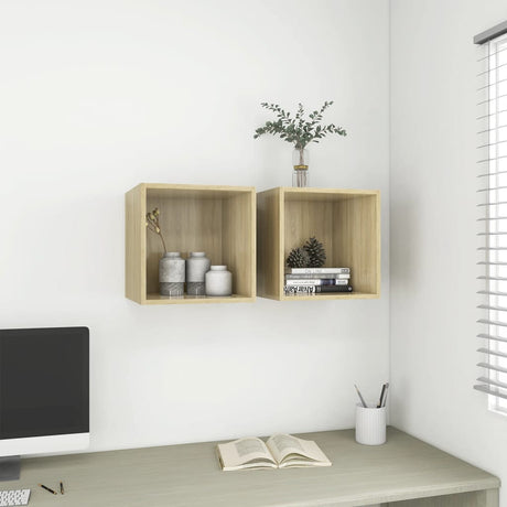Wall Cabinets 2 Pcs 37X37X37 Cm Engineered Wood