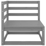 3 Piece Garden Lounge Set Grey Solid Pinewood