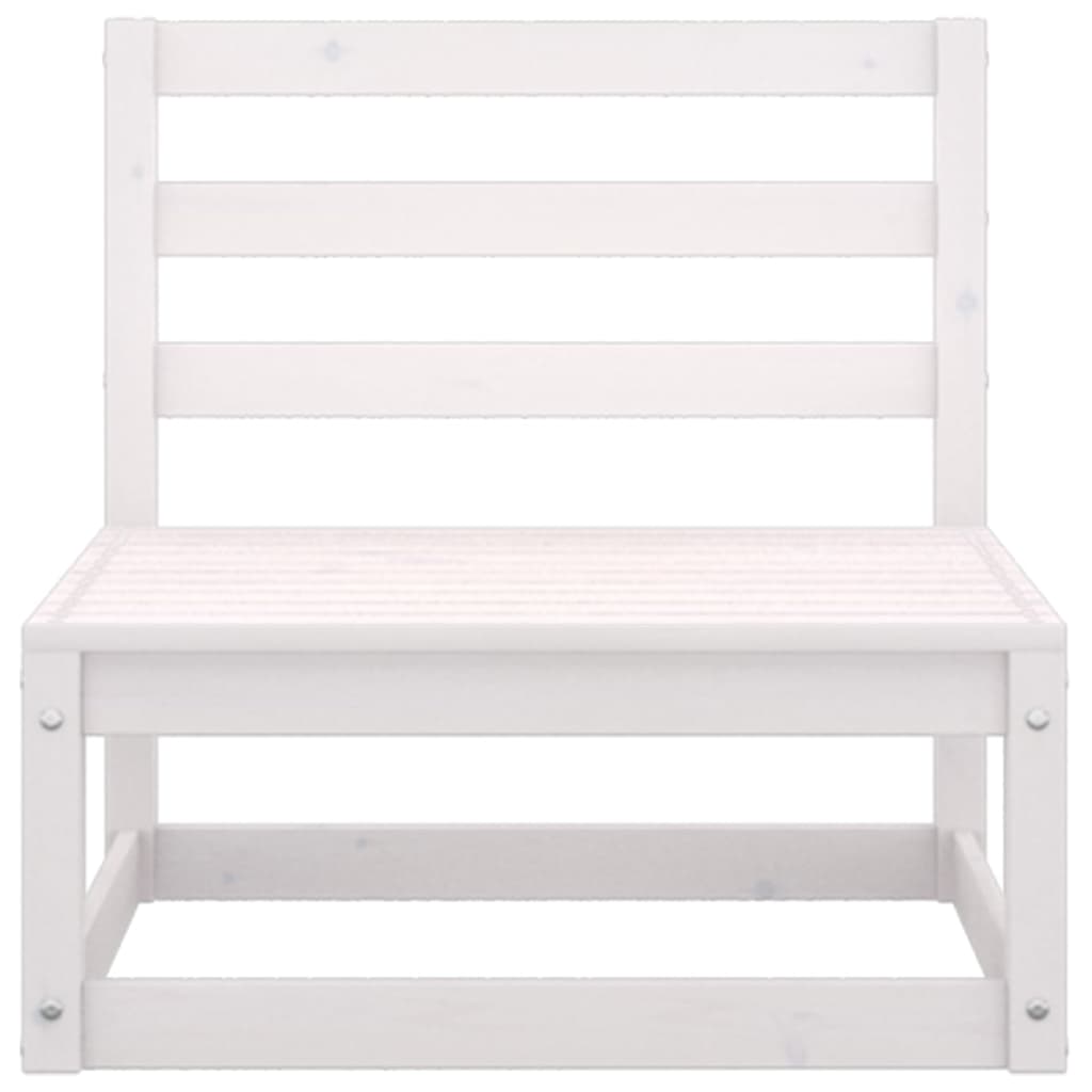 3 Piece Garden Lounge Set White Solid Pinewood