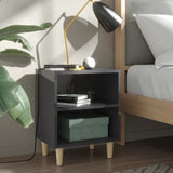 Bed Cabinet With Solid Wood Legs 40X30X50 Cm