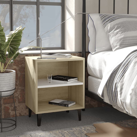 Bed Cabinet With Metal Legs 40X30X50 Cm