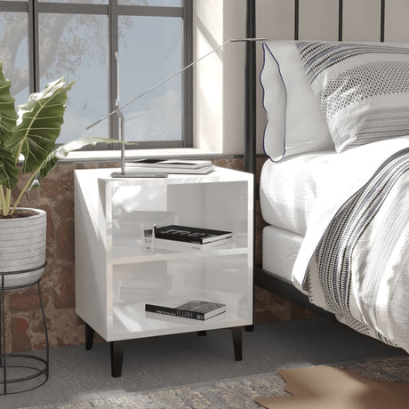 Bed Cabinet With Metal Legs 40X30X50 Cm