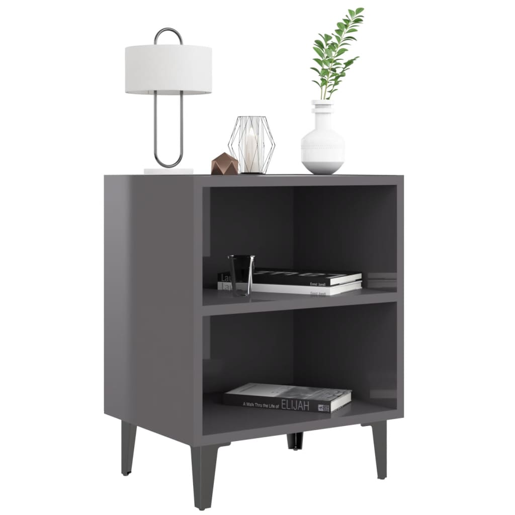 Bed Cabinet With Metal Legs 40X30X50 Cm