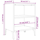 Bed Cabinet With Metal Legs 40X30X50 Cm
