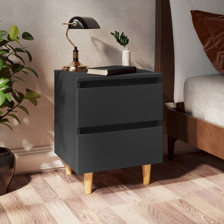 Bed Cabinet With Solid Pinewood Legs 40X35X50 Cm