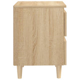 Bed Cabinet With Solid Pinewood Legs 40X35X50 Cm
