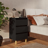 Bed Cabinets & Solid Wood Legs 2 Pcs 40X35X69 Cm