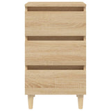 Bed Cabinets & Solid Wood Legs 2 Pcs 40X35X69 Cm