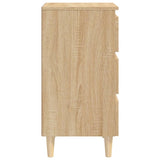 Bed Cabinets & Solid Wood Legs 2 Pcs 40X35X69 Cm