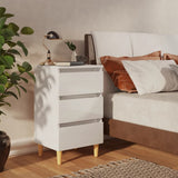 Bed Cabinets & Solid Wood Legs 2 Pcs 40X35X69 Cm