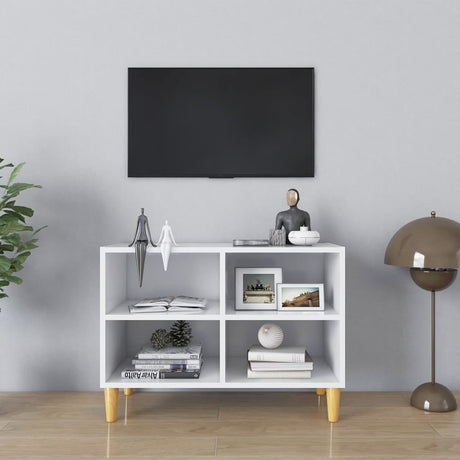 Tv Cabinet With Solid Wood Legs 69.5X30X50 Cm