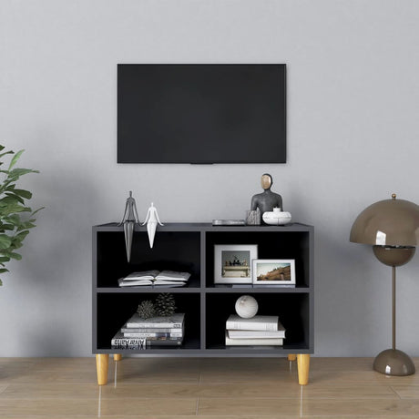 Tv Cabinet With Solid Wood Legs 69.5X30X50 Cm