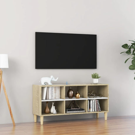 Tv Cabinet With Solid Wood Legs 69.5X30X50 Cm