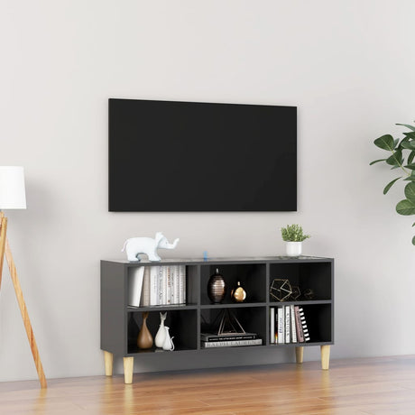 Tv Cabinet With Solid Wood Legs 69.5X30X50 Cm