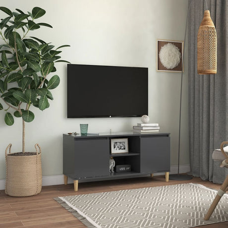 Tv Cabinet & Solid Wood Legs 103.5X35X50 Cm