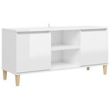 Tv Cabinet & Solid Wood Legs 103.5X35X50 Cm