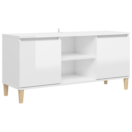 Tv Cabinet & Solid Wood Legs 103.5X35X50 Cm