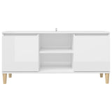 Tv Cabinet & Solid Wood Legs 103.5X35X50 Cm