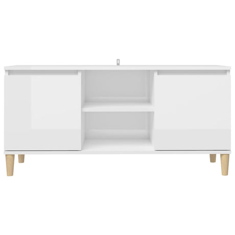 Tv Cabinet & Solid Wood Legs 103.5X35X50 Cm