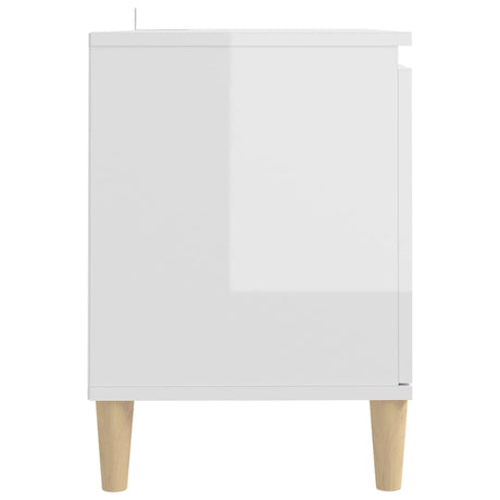 Tv Cabinet & Solid Wood Legs 103.5X35X50 Cm
