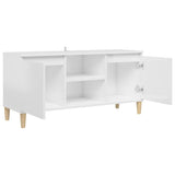 Tv Cabinet & Solid Wood Legs 103.5X35X50 Cm