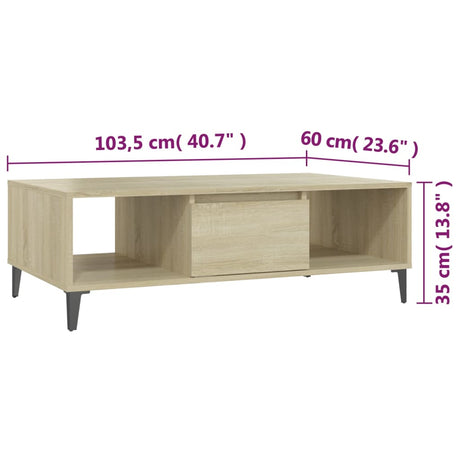 Coffee Table 103.5X60X35 Cm Engineered Wood