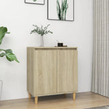 Sideboard With Solid Wood Legs 60X35X70 Cm Engineered Wood
