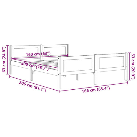 Bed Frame Without Mattress Solid Pinewood