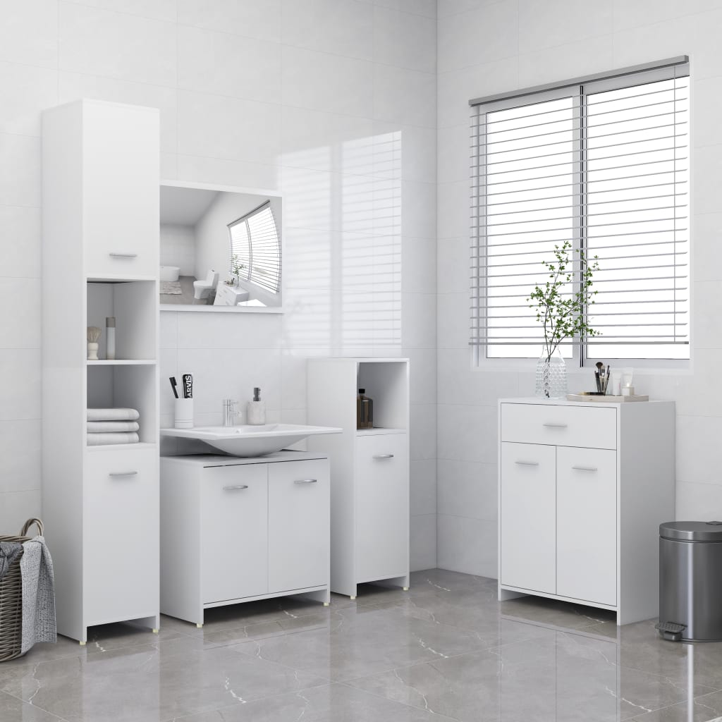 4 Piece Bathroom Furniture Set Engineered Wood