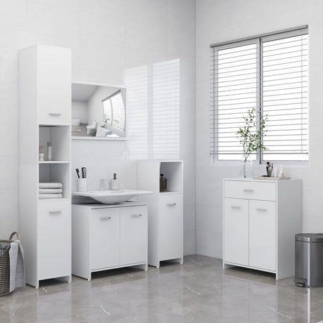4 Piece Bathroom Furniture Set Engineered Wood