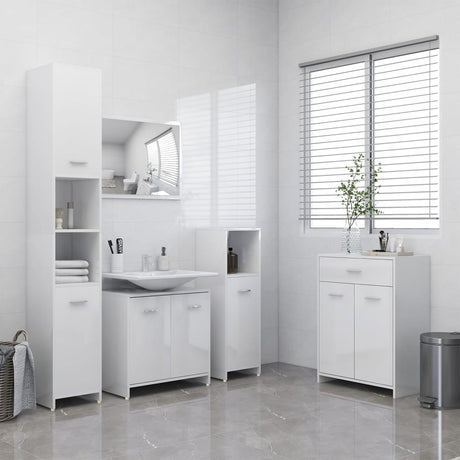4 Piece Bathroom Furniture Set Engineered Wood