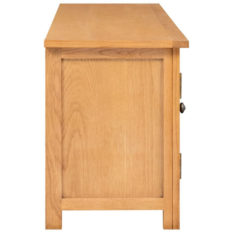 Tv Cabinet 110X35X44 Cm Solid Oak Wood